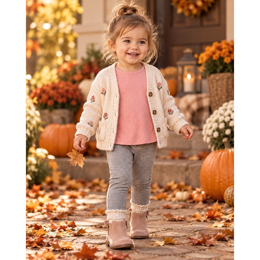 Toddler Girls 18-24M Pink Gold Star Top Gray Leggings Cozy Fall 2 Piece Set